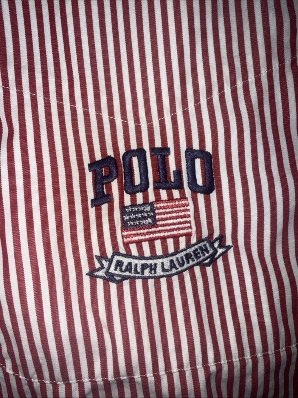 Polo Ralph Lauren Elliott Button Down Red Stripes Big Logo American Flag 2XL 1A